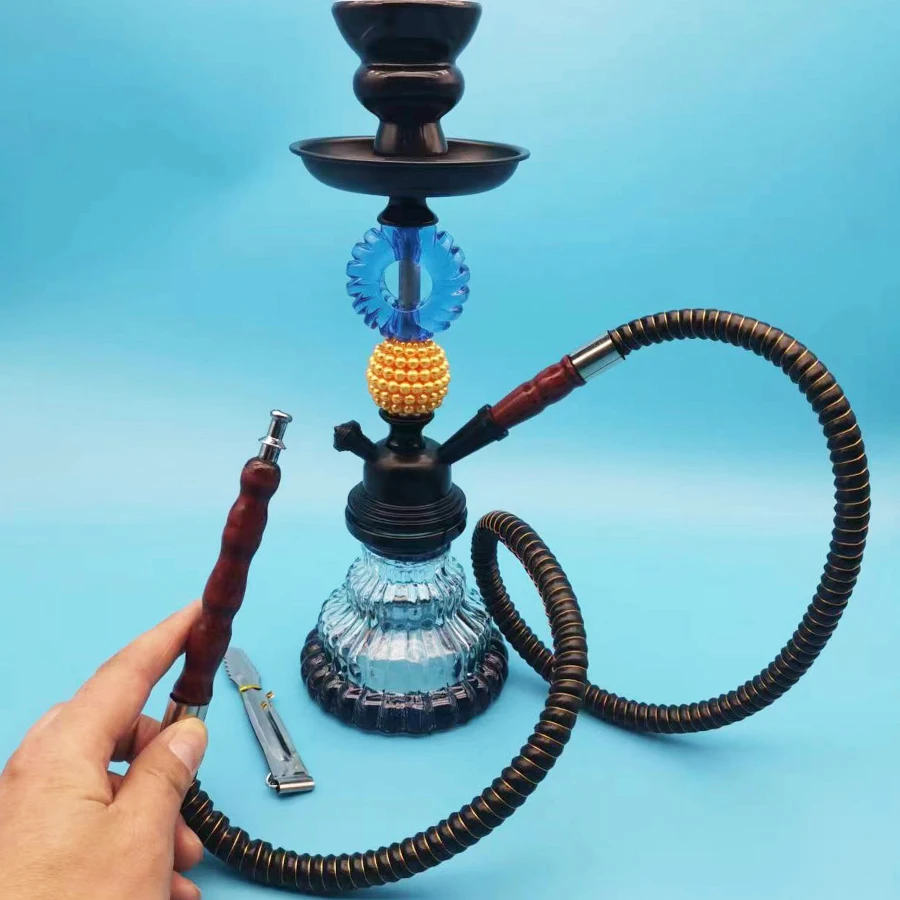 Arabia Hookah Set Small Single Tube Shisha Glass Bottle Ceramic Bowl Hose Pipe Hookah Accessories Birthday Gift