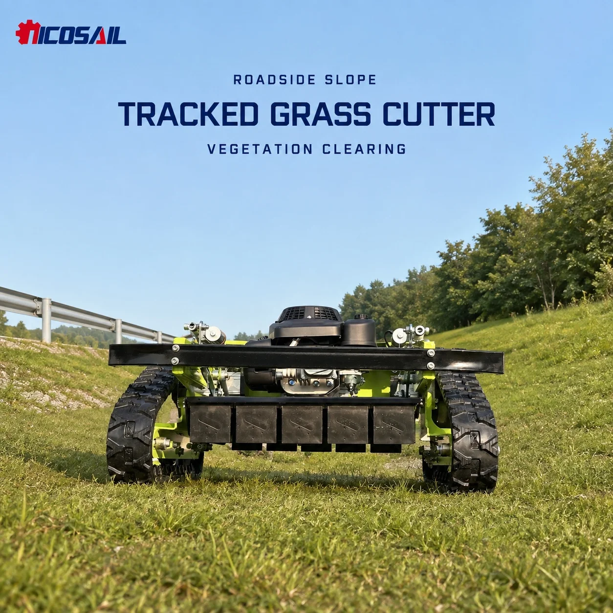OEM Custom Electric Remote Control Lawn Mower Tracked Grass Cutting Machine for Farm Garden Landscaping