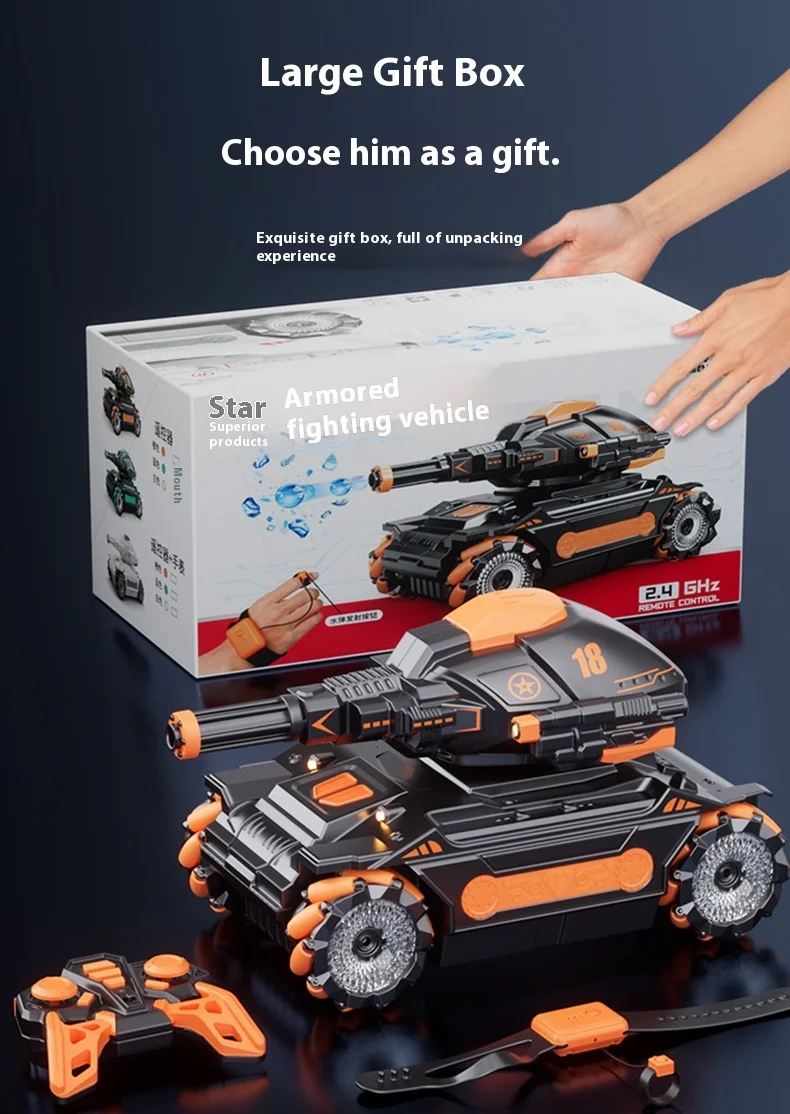 2.4g Multiplayer Competitive 4wd Off Road Gesture Sensing Multi Directional Driving Remote Control Tank Model Boy Toy Gift