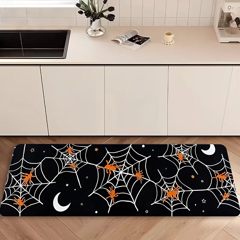 Dark Cottagecore Luna Moth Kitchen Rug Mystical Mushroom Moon Runner Mat Gothic Witchy Hallway Entrance Accent Home Decor