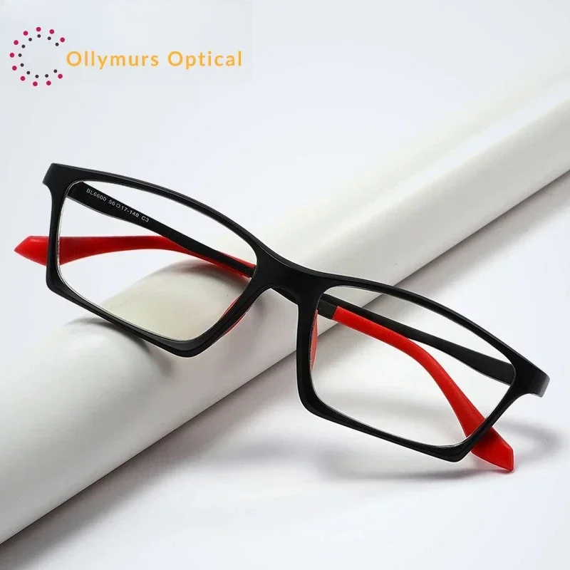 

Ollymurs New Geometric Square Simple Design TR90 Men's Sports Anti-blue Light Reading Glasses Can Be Customized Prescription BL6