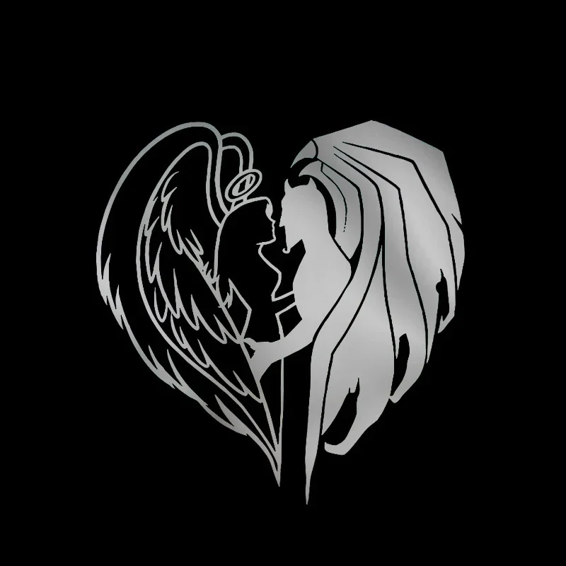 Angels and Demons Car Accessories Heart Exterior Parts Custom Stickers Accessories Sunscreen Waterproof Stylish, Cute, PVC Car