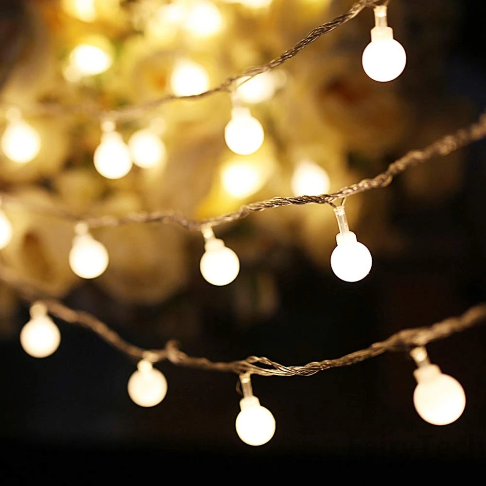 USB Power 20 LED Ball Garland Lights Waterproof Outdoor Lamp Christmas Tree Holiday Wedding Party Fairy String Lights Decoration