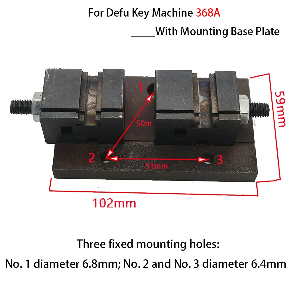 Original Fixture with Mounting Base Plate for Defu 368A Key Machine Fixture Accessories with Three Fixed Mounting Holes Hot Sale