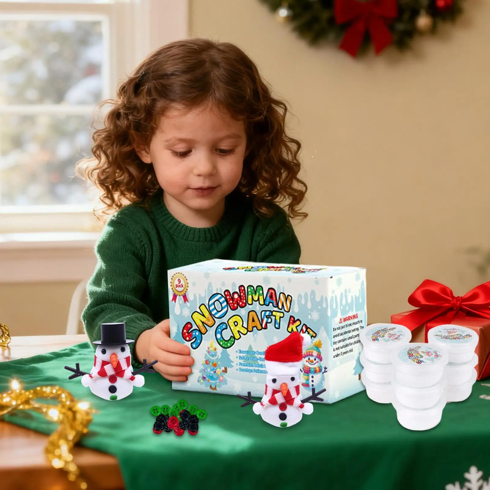 Набор «Снеговик» без снега в помещении, рождественское ремесло, глина, художественный подарок для малышей, детей дошкольного возраста, детского сада, семьи
