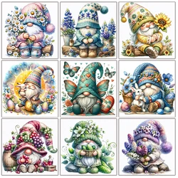 5D DIY Diamond Painting Cartoon Gnome Full Square Round Diamond Mosaic Embroidery Cute Character Cross Stitch Set Art Home Decor