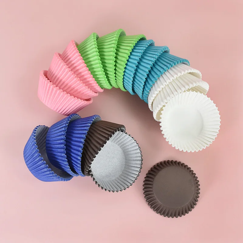 100pcs Paper Cupcake Liners Colorful Oil-Proof Paper Cup Cake Baking Cup Muffin Box Kitchen Cupcake Cases Dessert Cake Cup Molds