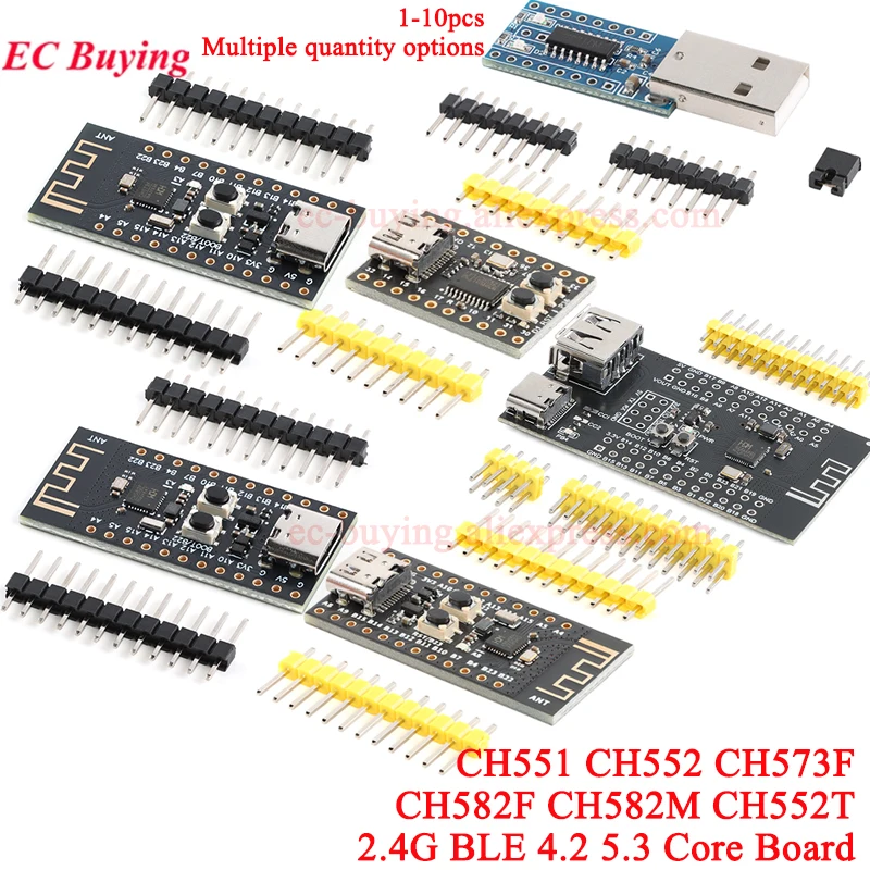 1-10Pcs CH551 CH552 Core Development Board USB 51 Single-Chip System Learning Module CH573F CH582F CH582M CH552T 2.4G Ble RISC-V