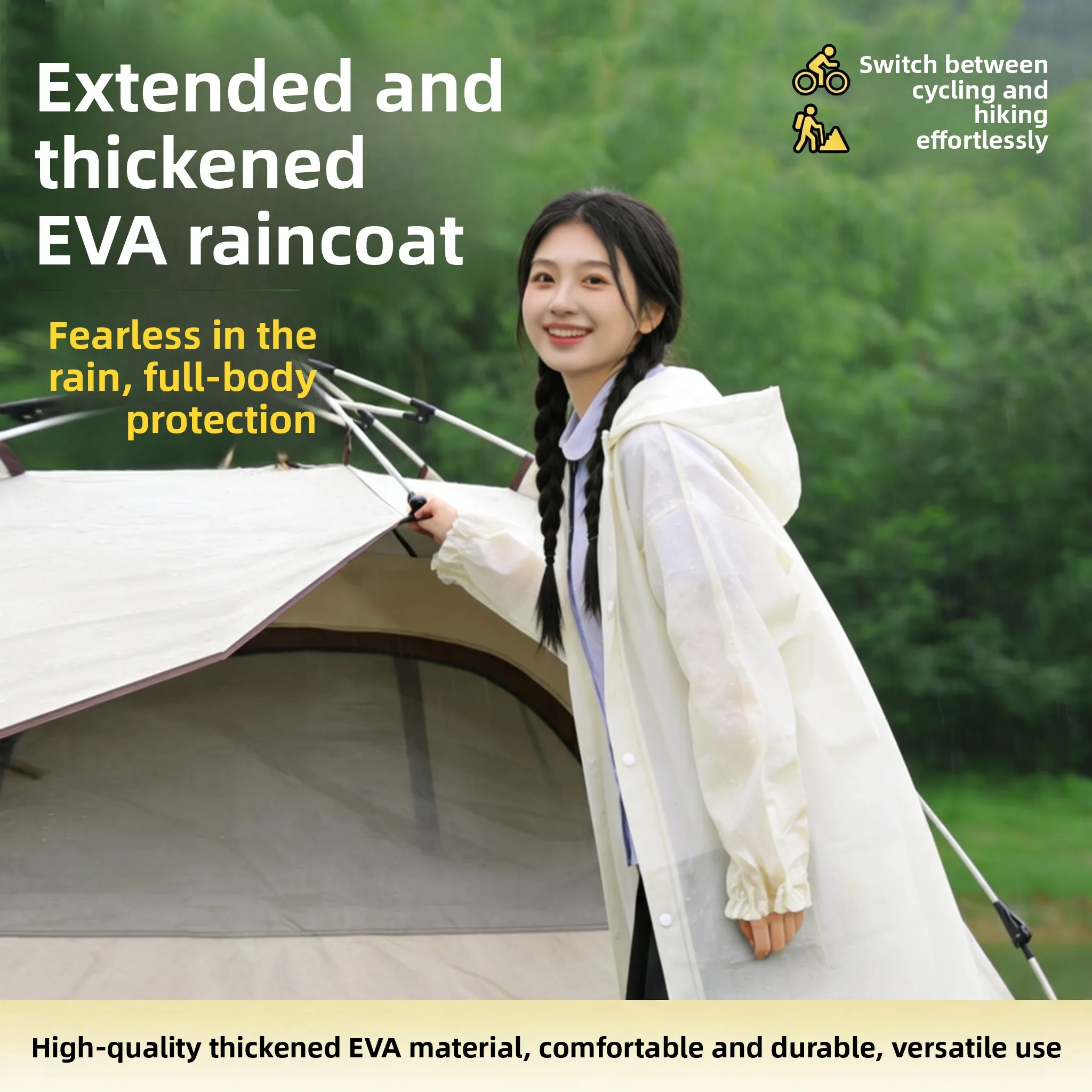 

Ultra-Light Portable Hiking Raincoat Thickened Full-Body Waterproof New Model for Mountain Climbing And Cycling in Rain