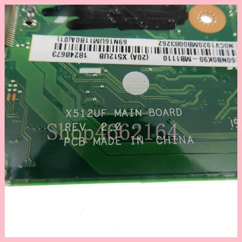 X512UF i3-7020U CPU 4GB-RAM Carte Mère Pour Bali X512UA X512UB F512U A512U Y5100U V5000UA X712UA X712UB X712UF Ordinateur Portable Carte Mère