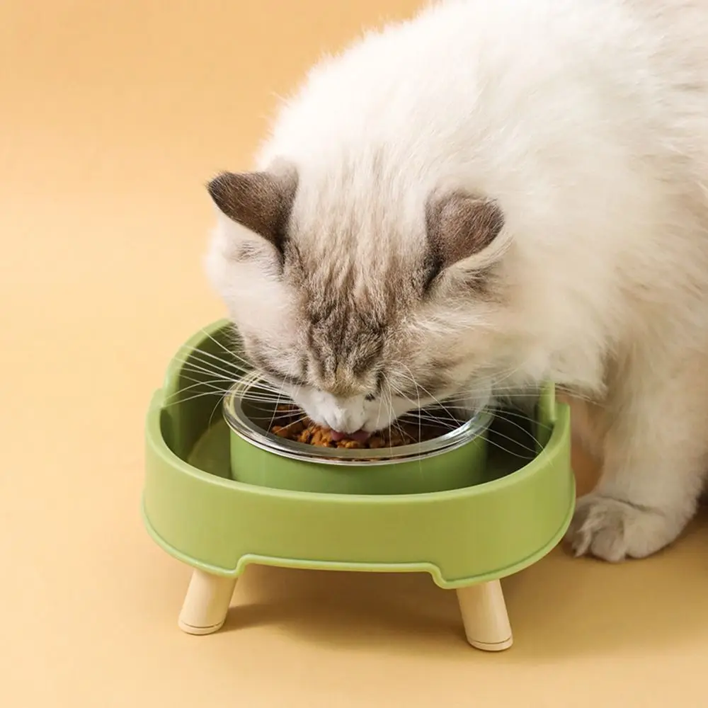 Plastic Pet Dog Cat Bowl Protect Cervical Vertebra Drinking Water Pet High Feet Bowl with Raised Stand Anti-Choking Cat Feeder