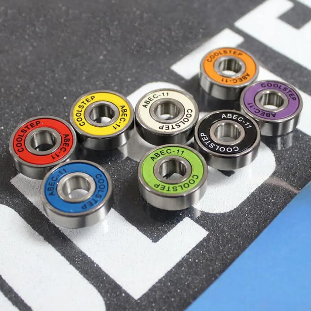 16Pcs 22mm ABEC 11 High Speed Wearproof Longboard Skateboard Scooter Inline Bearings Replacement Mixed Color Set