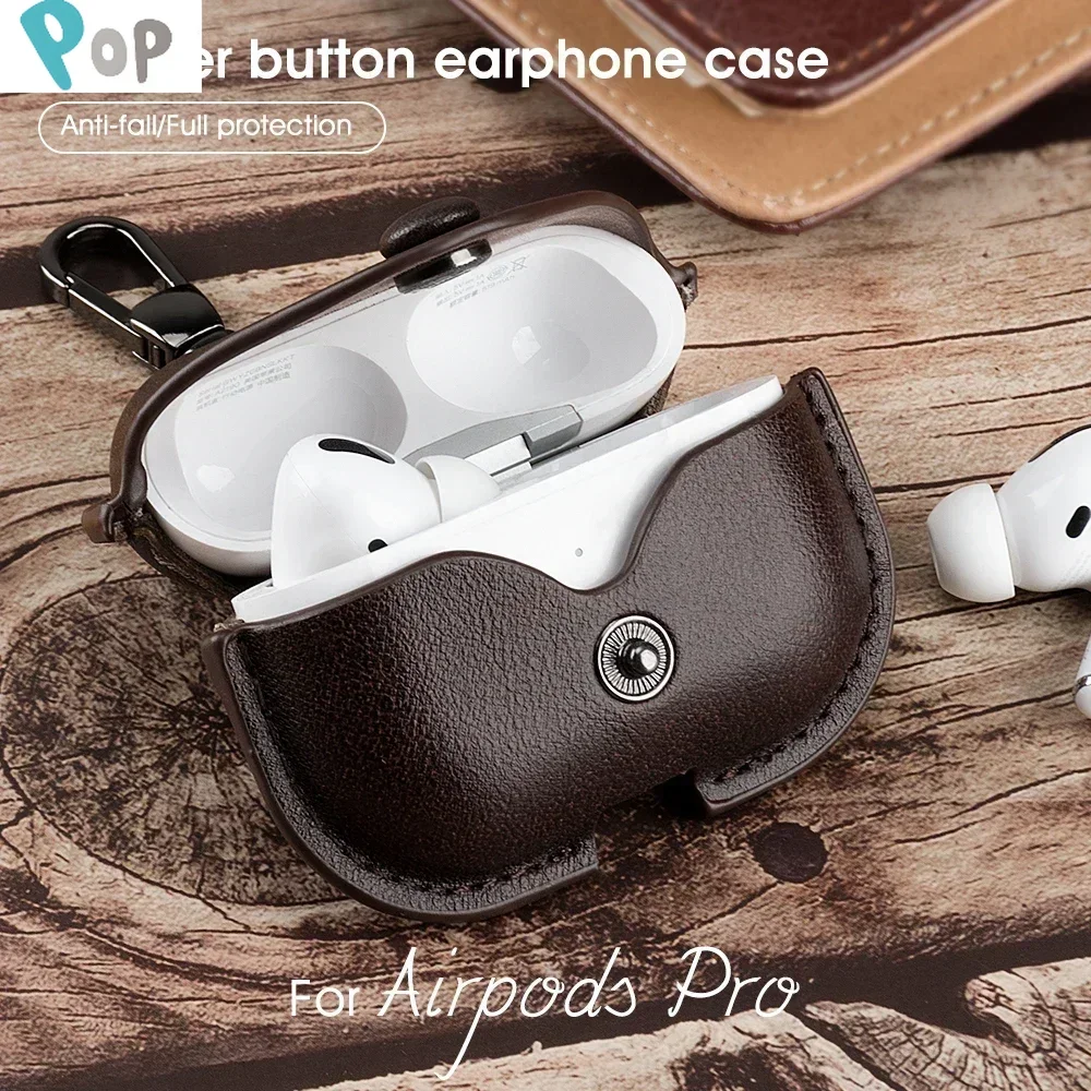 

Кожаный чехол для беспроводных наушников Bluetooth для AirPods Pro 2, USB c, оригинальный защитный чехол для Apple Airpods Pro 2 3 1, чехлы