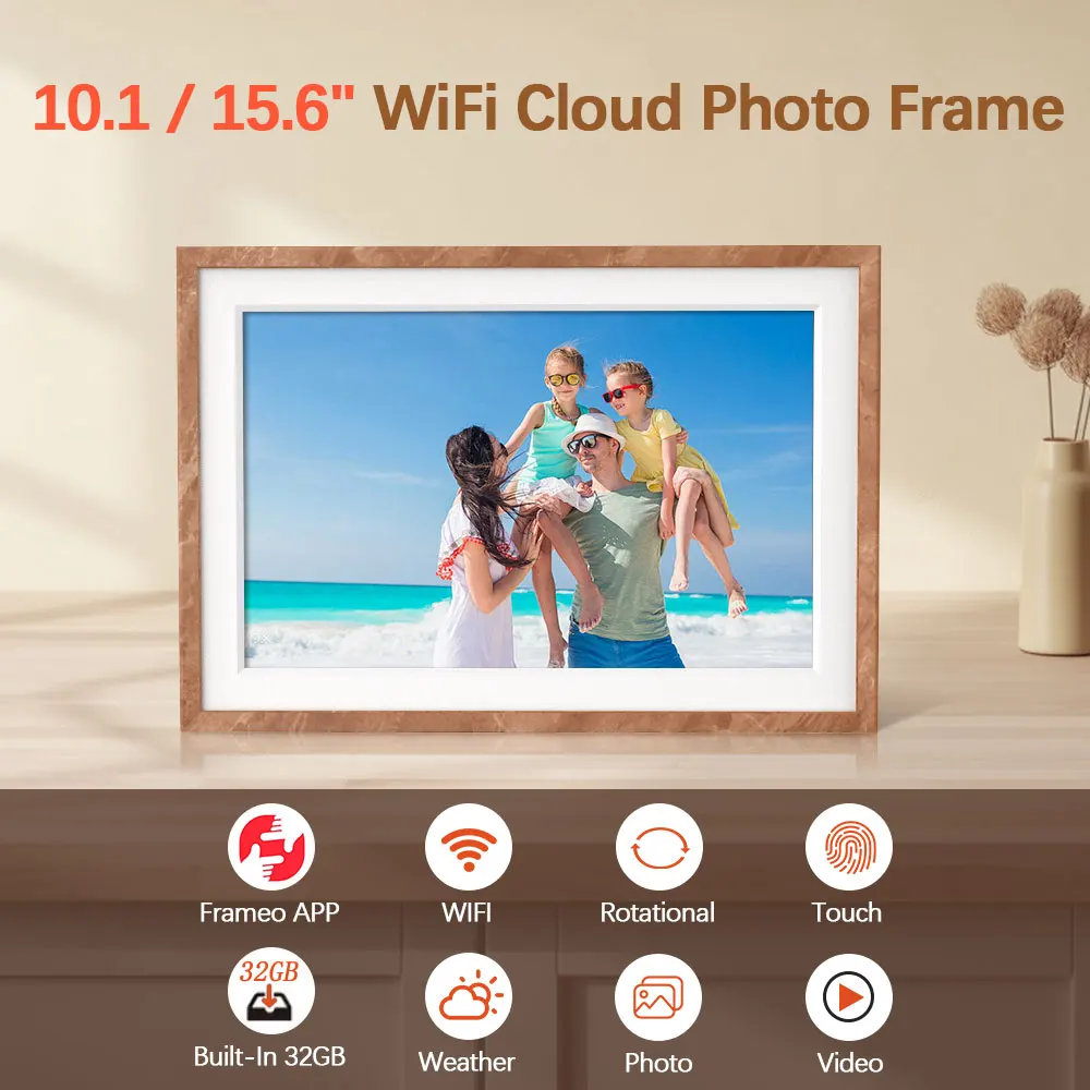 

10.1/15.6 Inch WiFi Digital Photo Frame 32GB Smart Digital Picture Frame with 1920 * 1080 IPS HD Touch Screen Digital Frame Gift