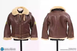 1/6 DID 80165 Series Soldier Action Garand Military Mini Leather Coat Jacket with Medals Waist Belt Fit 12