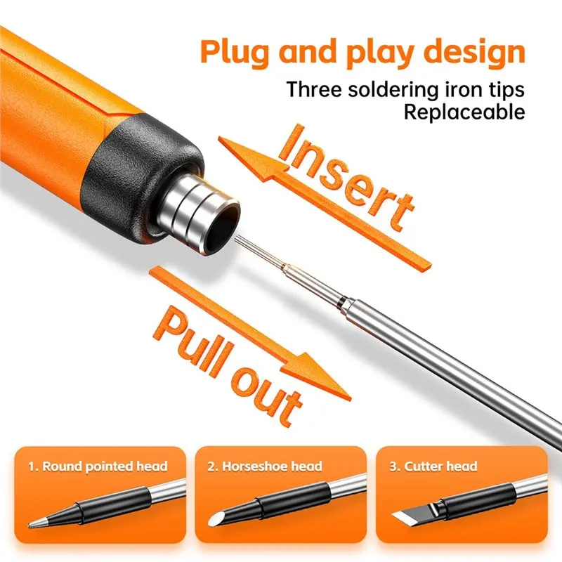 A76I-Soldering Iron Kit With LED Digital Display Type-C Interface Wireless Soldering Iron Kit Temperature Welding Tool Black