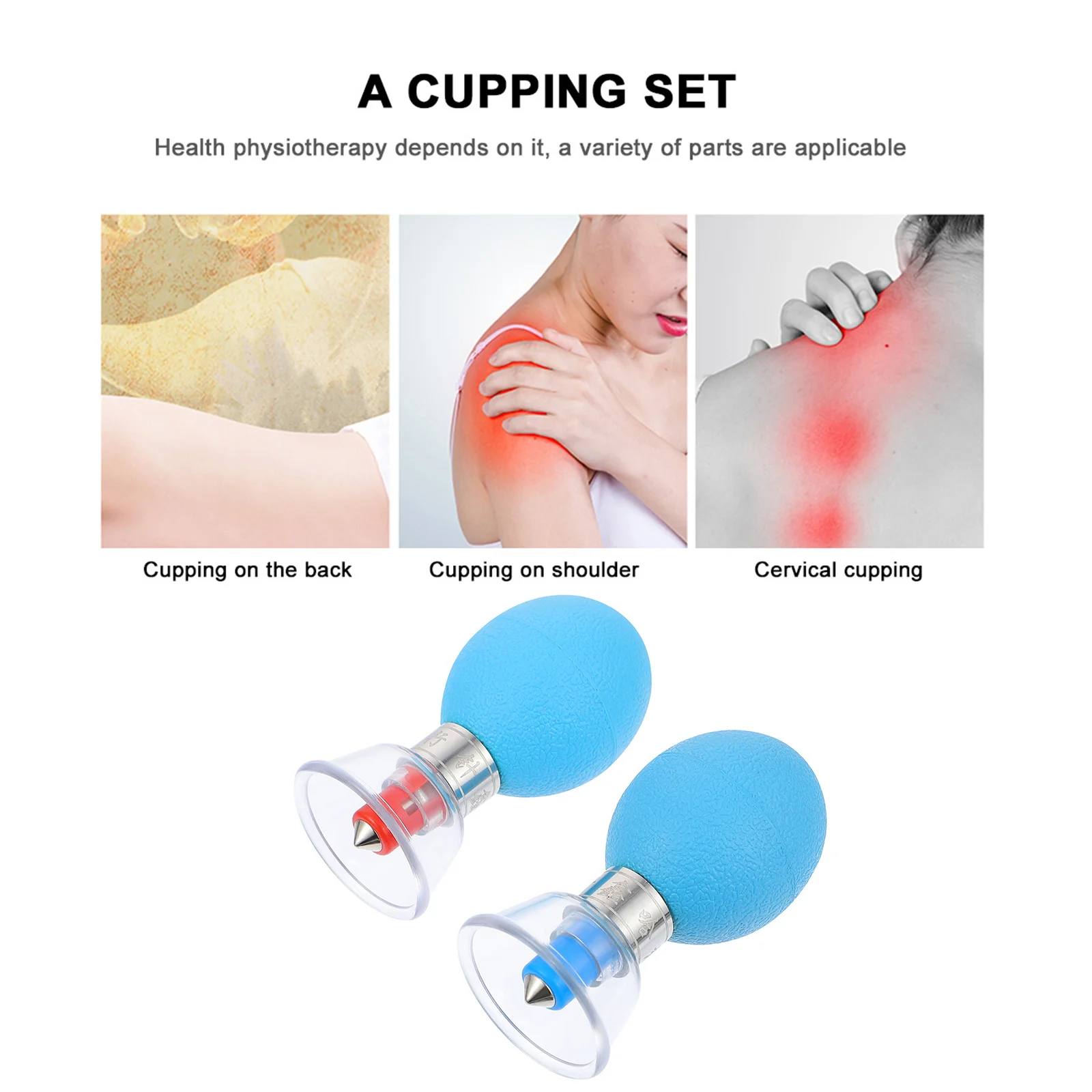 

2Pcs Negative Pressure Cupping Body Care Device Vacuum Suction Cups Easy Operating Portable for Shoulder Back Leg