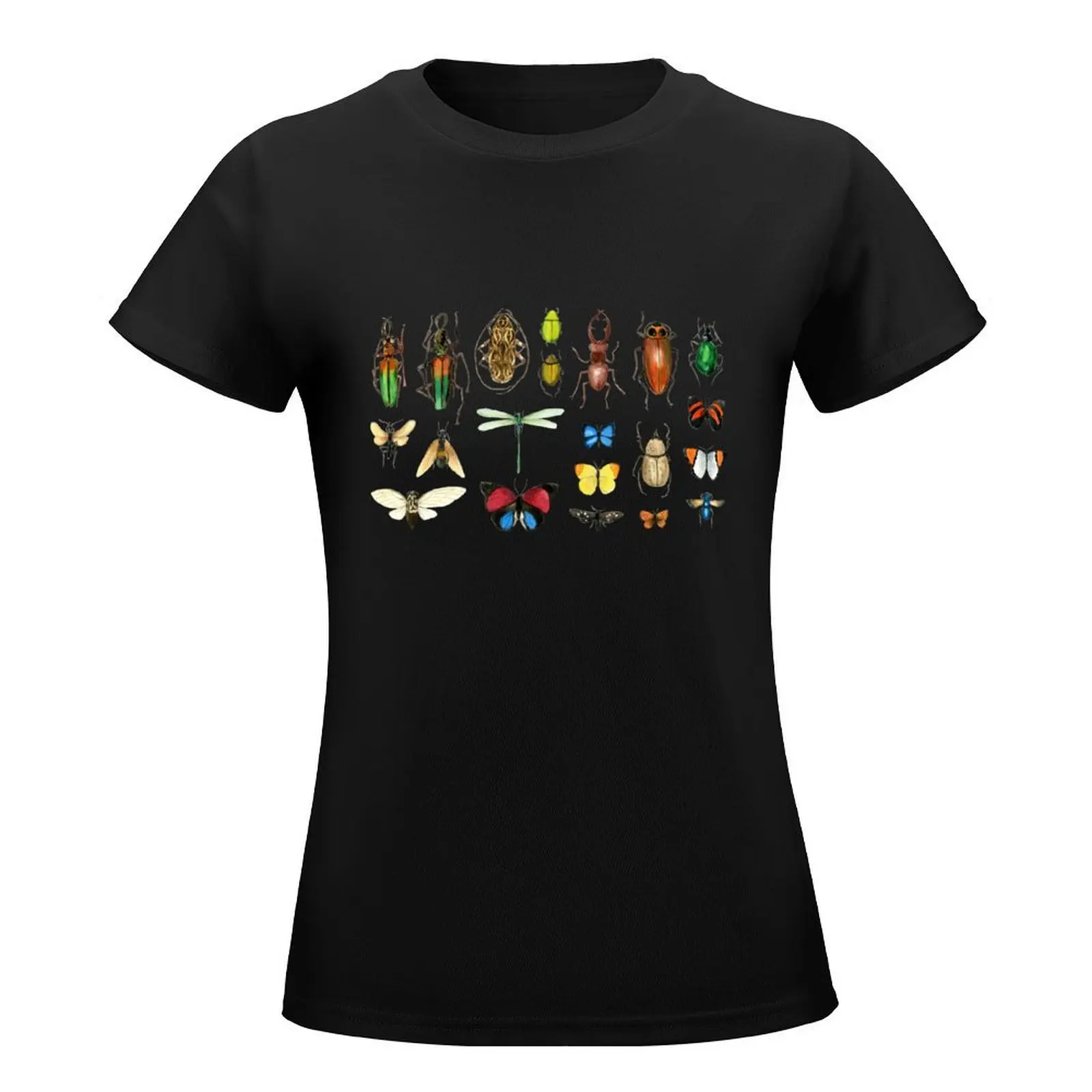 The Usual Suspects - insects on white - watercolour bugs pattern by Cecca Designs T-Shirt sweat anime blacks Women clothes