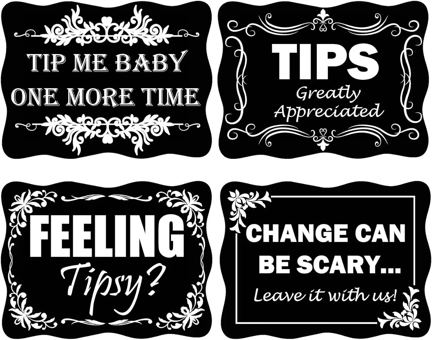 8pcs Tip Stickers Greatly Appreciated Tip Me Baby Waiter Tip Party Shop Bar Cafe Car Laptop Bumper 3 * 4 inch Sticker