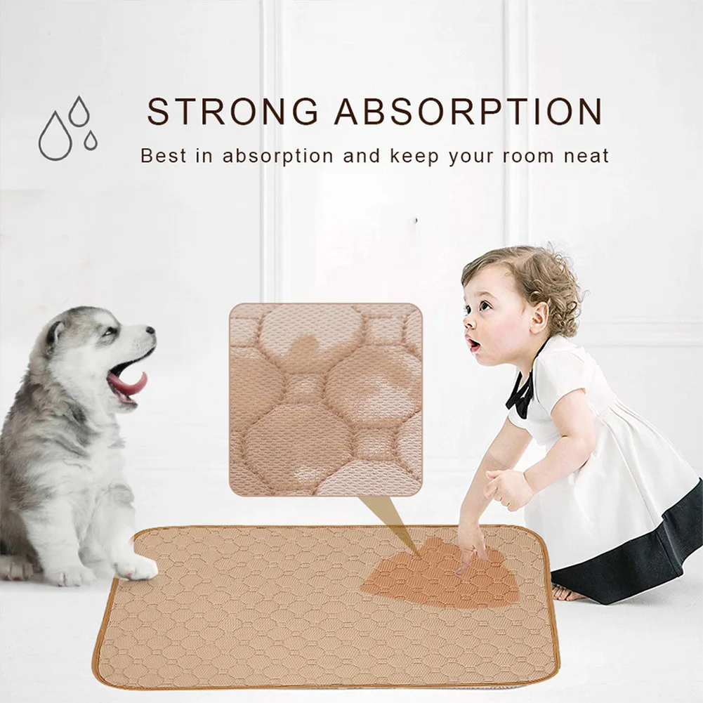 Anti Slip Pet Pee Pad Reusable Absorbent Puppy Cat Training Diaper Mat Dog Pee Pad Blanket Highly Absorbent Diaper Pet Supplies