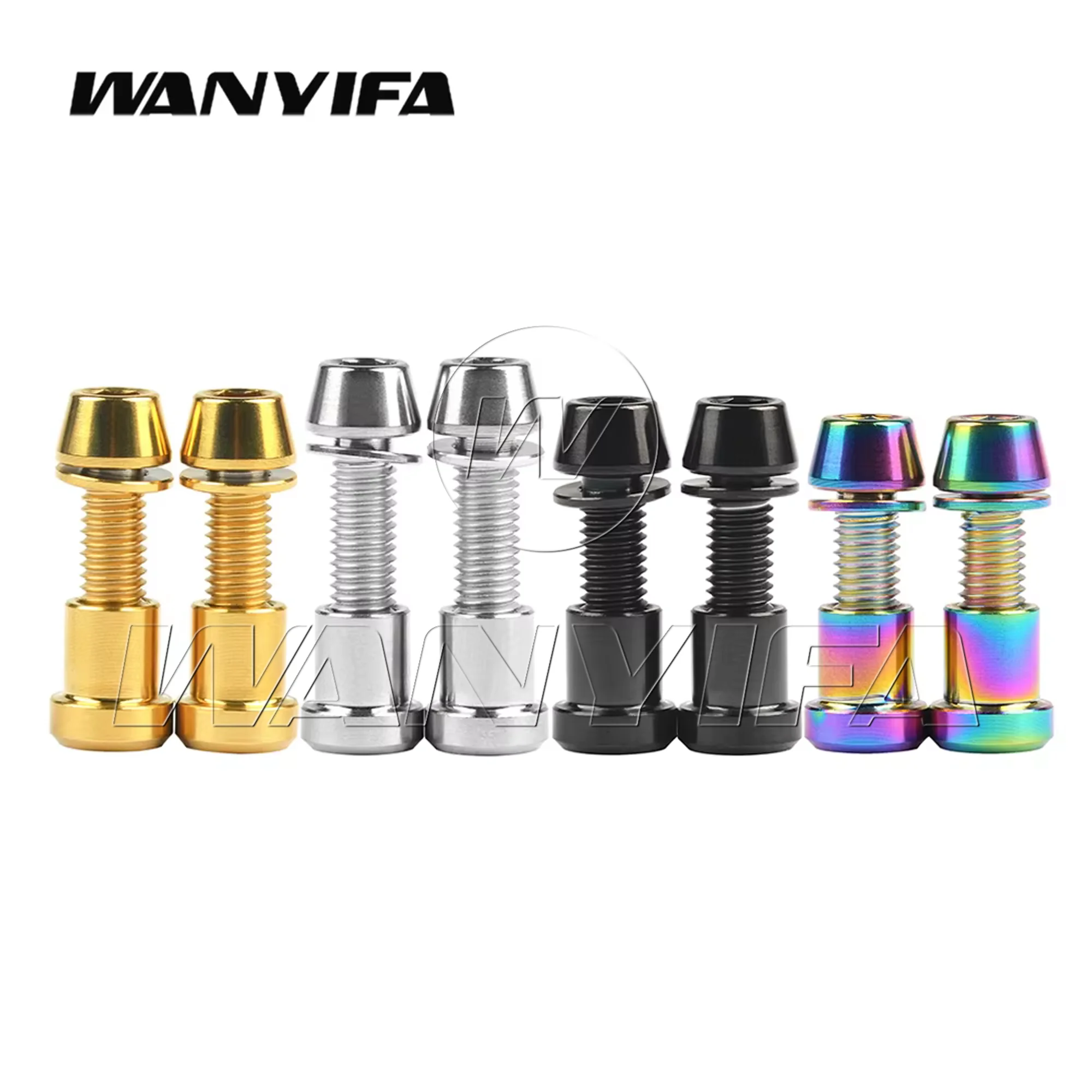 Wanyifa Allen Hex Head Titanium Bolts With Washer For 3T Stem Bicycle Front Forking Lock M5x16 18mm Bicycle Screws Set