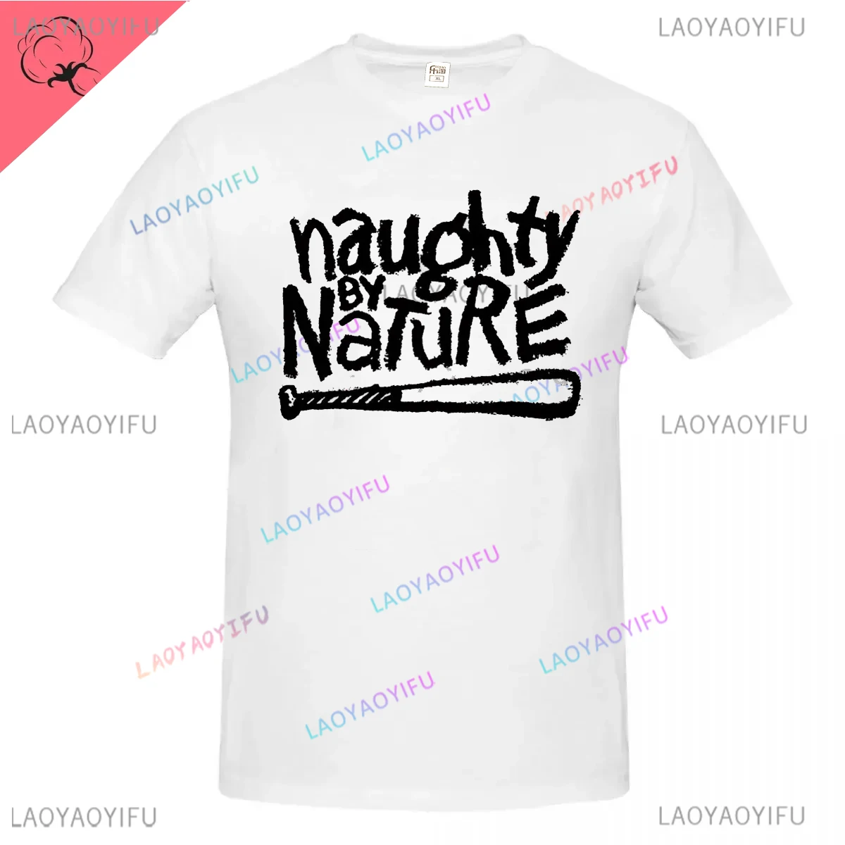 2024  Allover NAUGHTY BY NATURE Cotton T Shirt Hip Hop Down Wit OPP Tee Men Cotton T-shirt Summer Tops Sbz5283