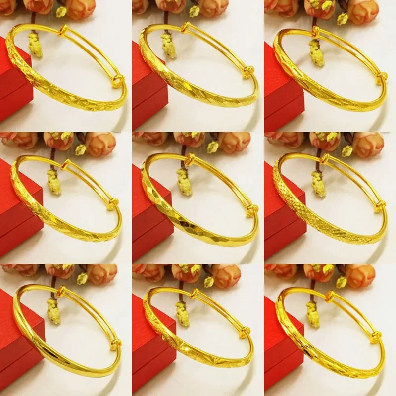 Long term color does not fade Vietnam and gold women's fashion push full Bracelet European currency gold Bracelet Jewelry