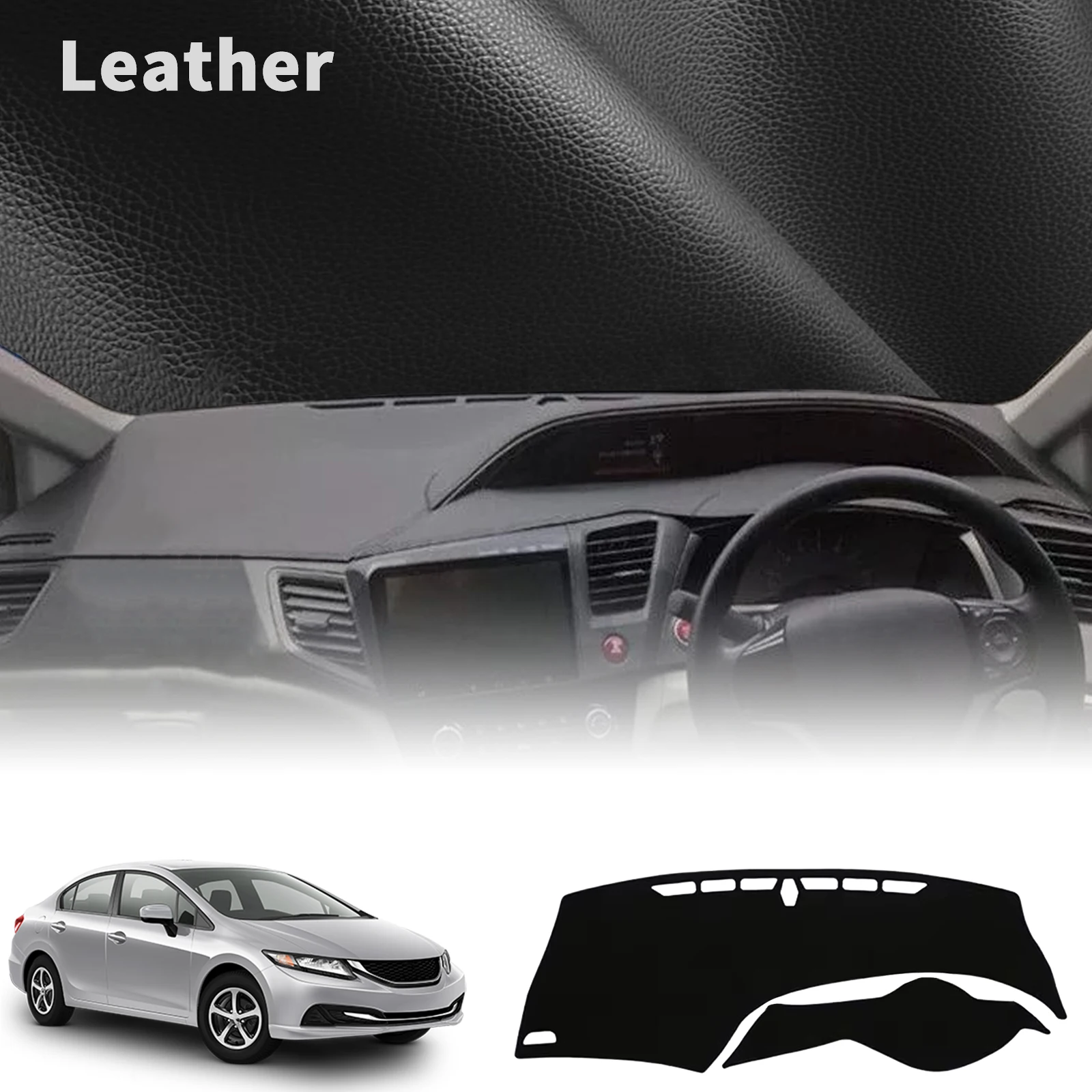 for Honda Civic 2015 2014 2013 2012 9th High Quality Dashboard Cover Dashmat Sunshade Anti‑UV Protector Dash Mat Pad Accessories