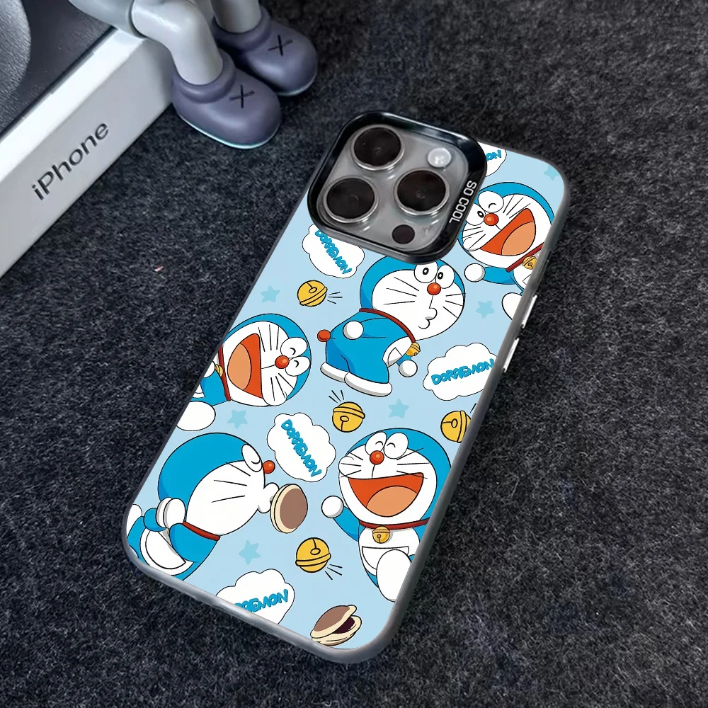 Cartoon Doraemon Phone Case IMD Color Silver Shell For IPhone 16 15 14 13 12 11 Pro Max Plus