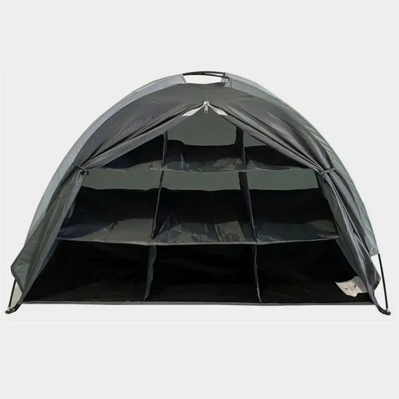 Foldable Camping Storage Cabinet - 9-Compartment Portable Shoe Rack & Organizer, Multi-Function Shelf for Outdoor, Tent & Travel