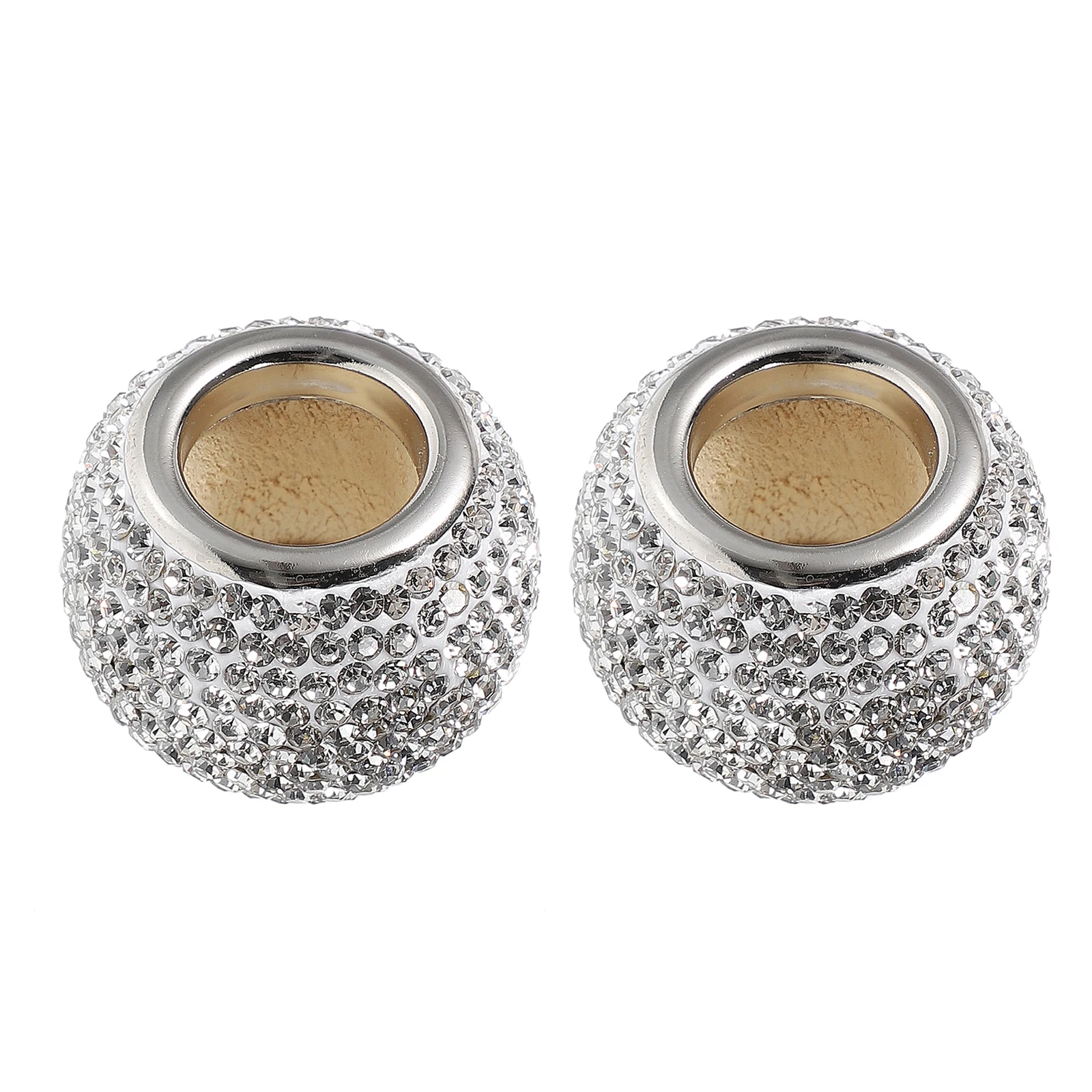 

2Pcs DiamondInlaid HeadrestCollars RhinestoneDecorative NeckPillowRings CarAccessories LuxuryLook CarInterior Bling Rings