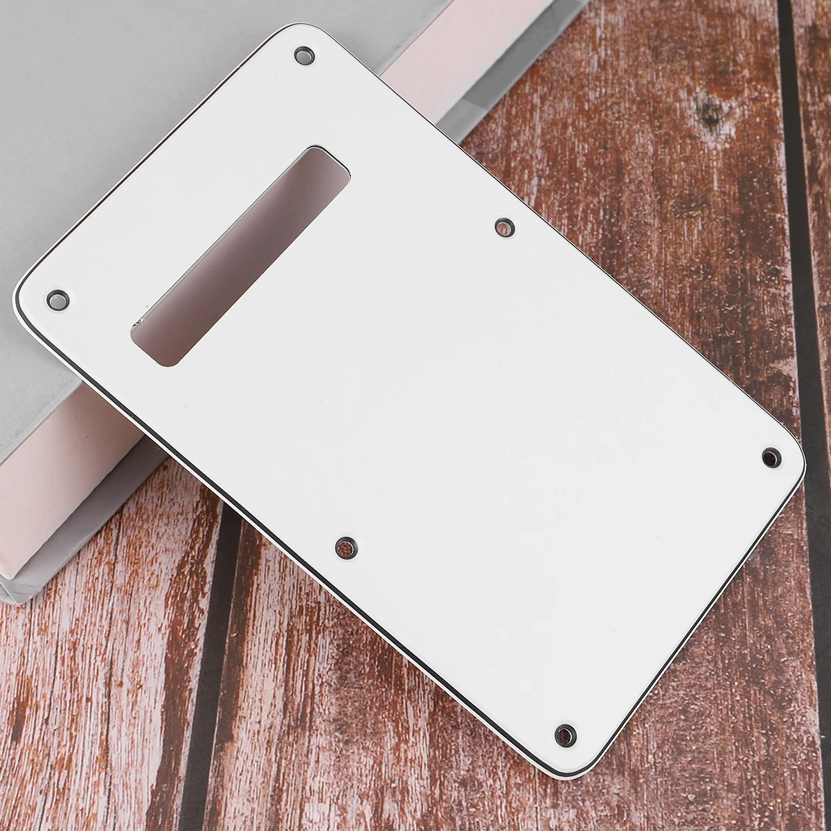 

Electric Guitar Backplate Anti-Scratch Protective Cover 6 Oval Holes Durable Tremolo Cavity Cover For St Guitar White