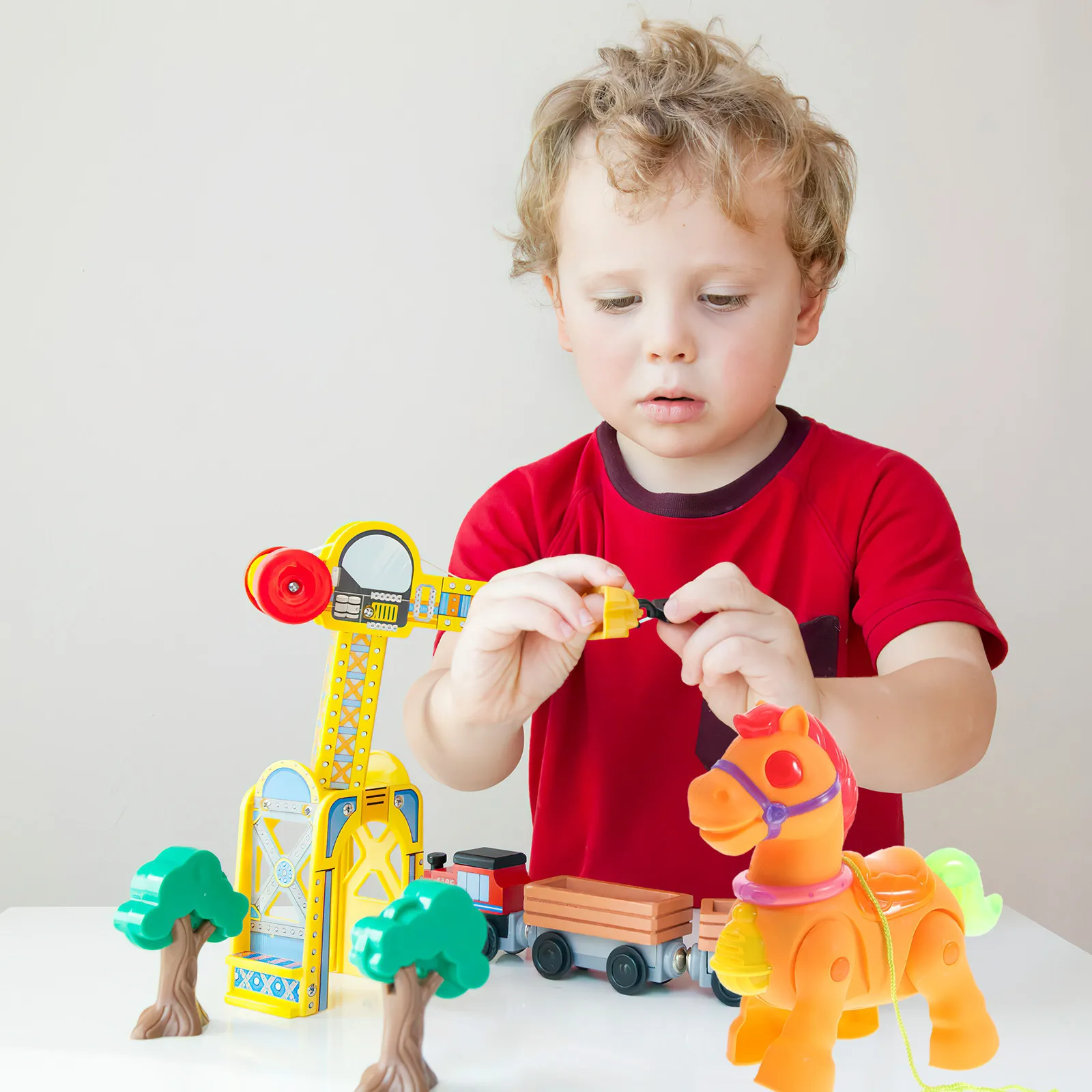 

Electric for Kids Walking Horse Ride on Musical Light Up Baby Crawl Training Motor Skills Development Toddler Playtime