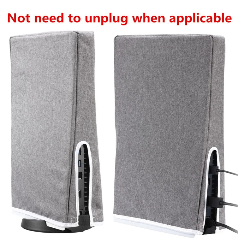 ฝาครอบป้องกันฝุ่นกันน้ำและกันรอยขีดข่วนเคสป้องกันสำหรับเล่นเกม Ps5คอนโซลสีเทา