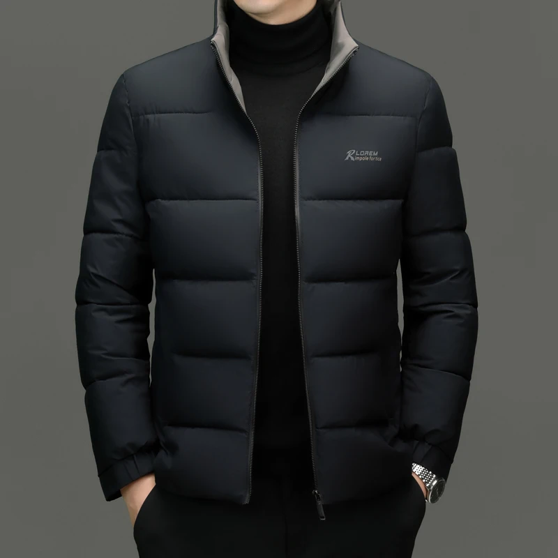 ملابس قطنية للرجال الترفيهية، سترة مبطنة لرجل الأعمال المستقيمة، ياقة واقفة للشباب، باركر حراري #2