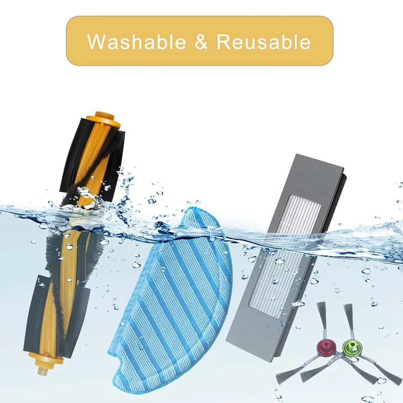 1Set Parts Accessories Fit For Ecovacs DEEBOT OZMO T8 AIVI T8 Max T9 T8 Series N8 Pro N8 Pro+ Main Side Brush Filter Mop Cloth