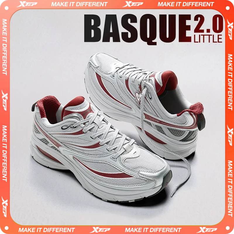  Xtep Little Basque 2 Casual Shoes for Men 2025 Summer Vintage Breathable Comfortable Non-Slip Durability Sneakers 875219320017 