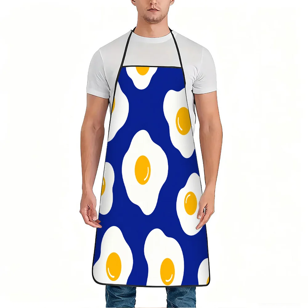 1pc Fried Egg Print Apron with Fried Egg Pattern & Yolk - Adjustable Waistband, Durable Easy-Clean Polyester Suitable for Kitche