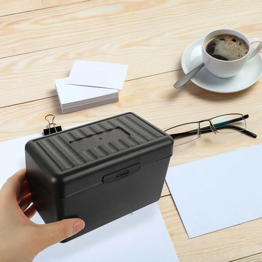 

2Pcs Business Card Box Desk Organizer Portable Office Card Holder Convenient Large Capacity Cards Storage Case