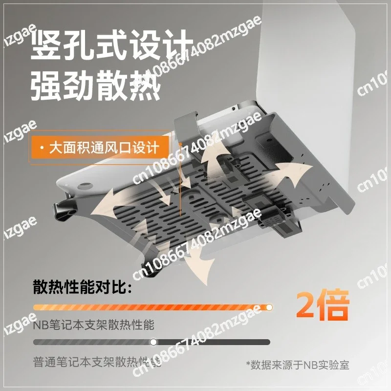 Adjustable Dual-Screen Notebook and Monitor Stand with Rotating Telescopic Arm, Liftable Tray for Ergonomic Setup