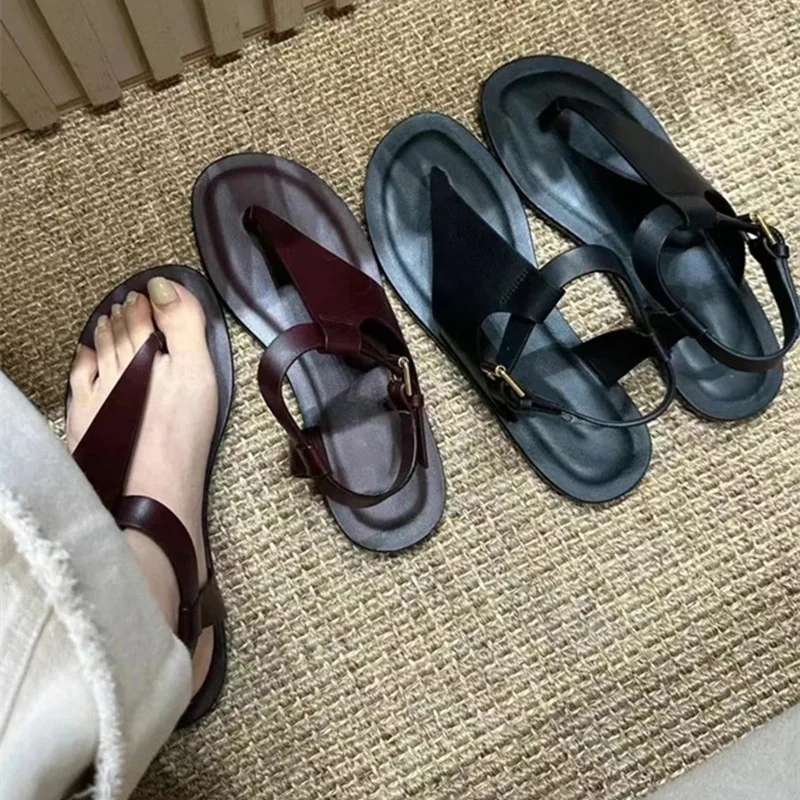 Neuer Stil Flip-Toe Einfache trendige Damen Sommer flache lässige Retro römische Sandalen