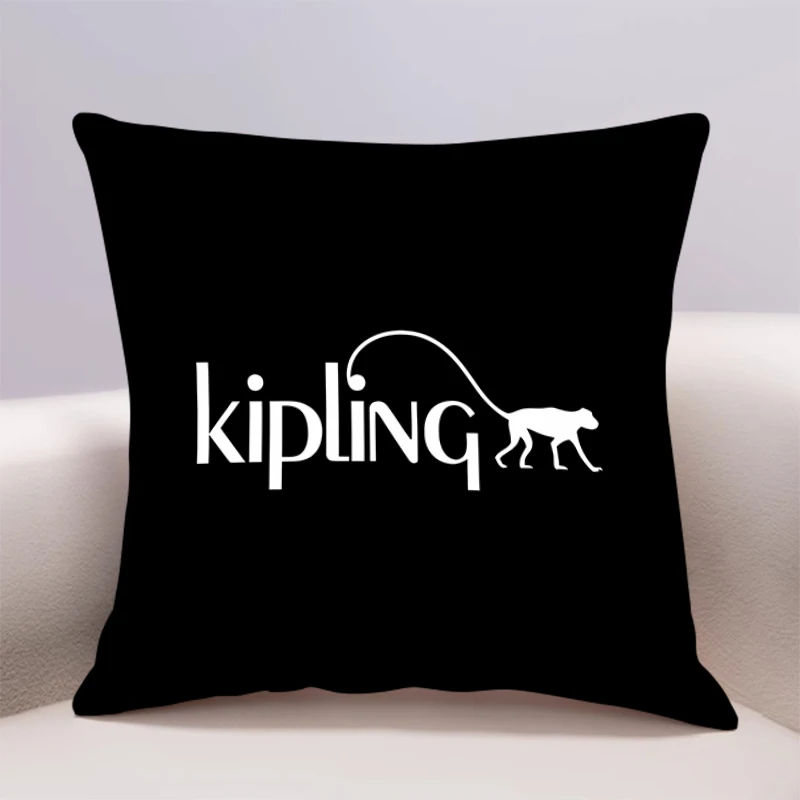 Cushion cover tide sofa living room bedroom car decorative KipLing logo square pillow cover Fashion brand pillowcase Home Decor