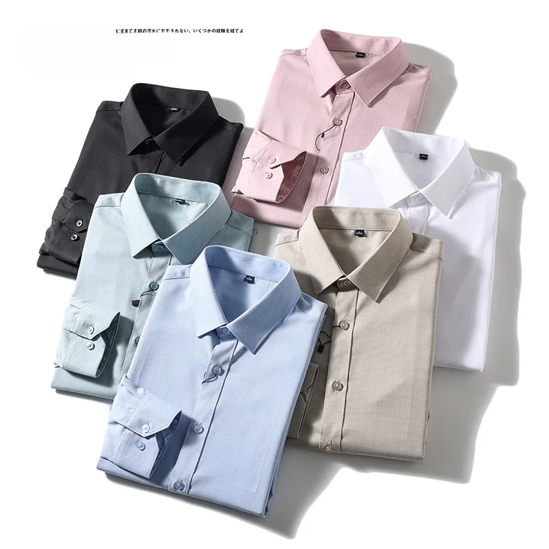 

Smooth Non-iron! Plain Weave! Lightweight Casual Long Sve irt for Men Spring Commute New Sle Stand Fit Faion Urban