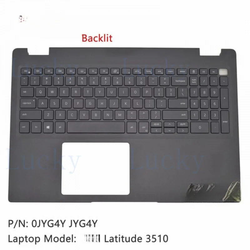 

f New For Dell Latitude 3510 Palmrest Upper Case Backlit Keyboard 0JYG4Y JYG4Y