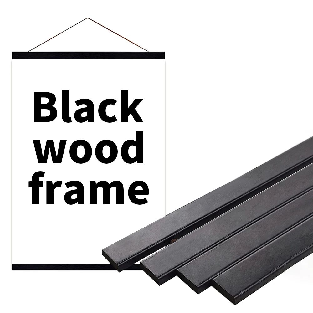 HALFLEMART 50 60 70 80 90 cm magnetischer Poster-Aufhänger-Rahmen, Teakholz-Aufhänger, natürliche Malerei, Leinwand, Wandkunst, Handwerk, Rahmen, Kunst-Aufhänger-Rahmen 7