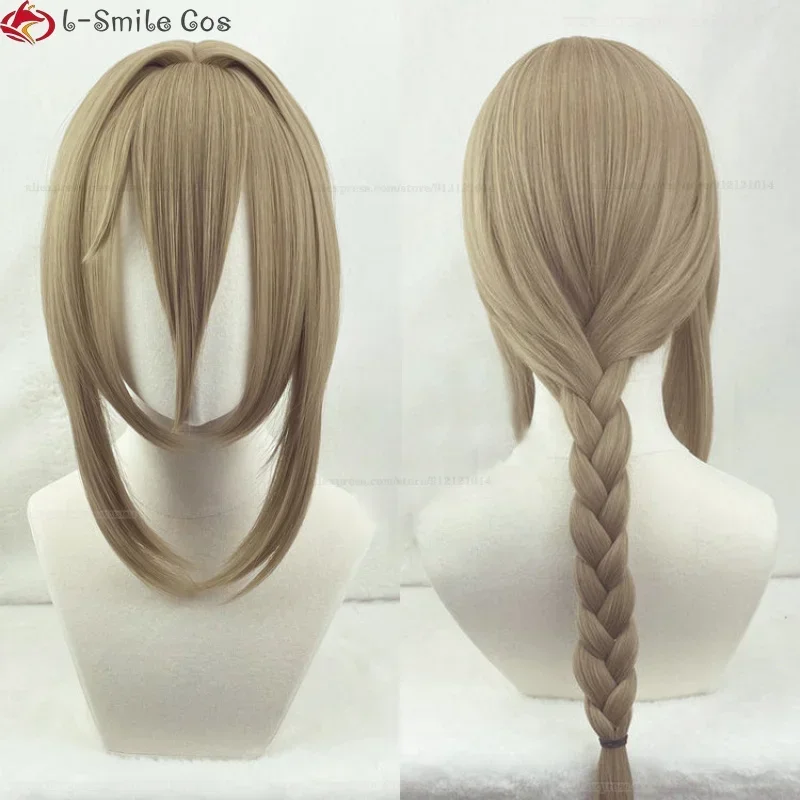 Honkai Impact 3 Aponia Cosplay Wig III Signet Of Discipline Aponia Wig 60cm Long Flax Braids Heat Resistant Hair Wigs + Wig Cap