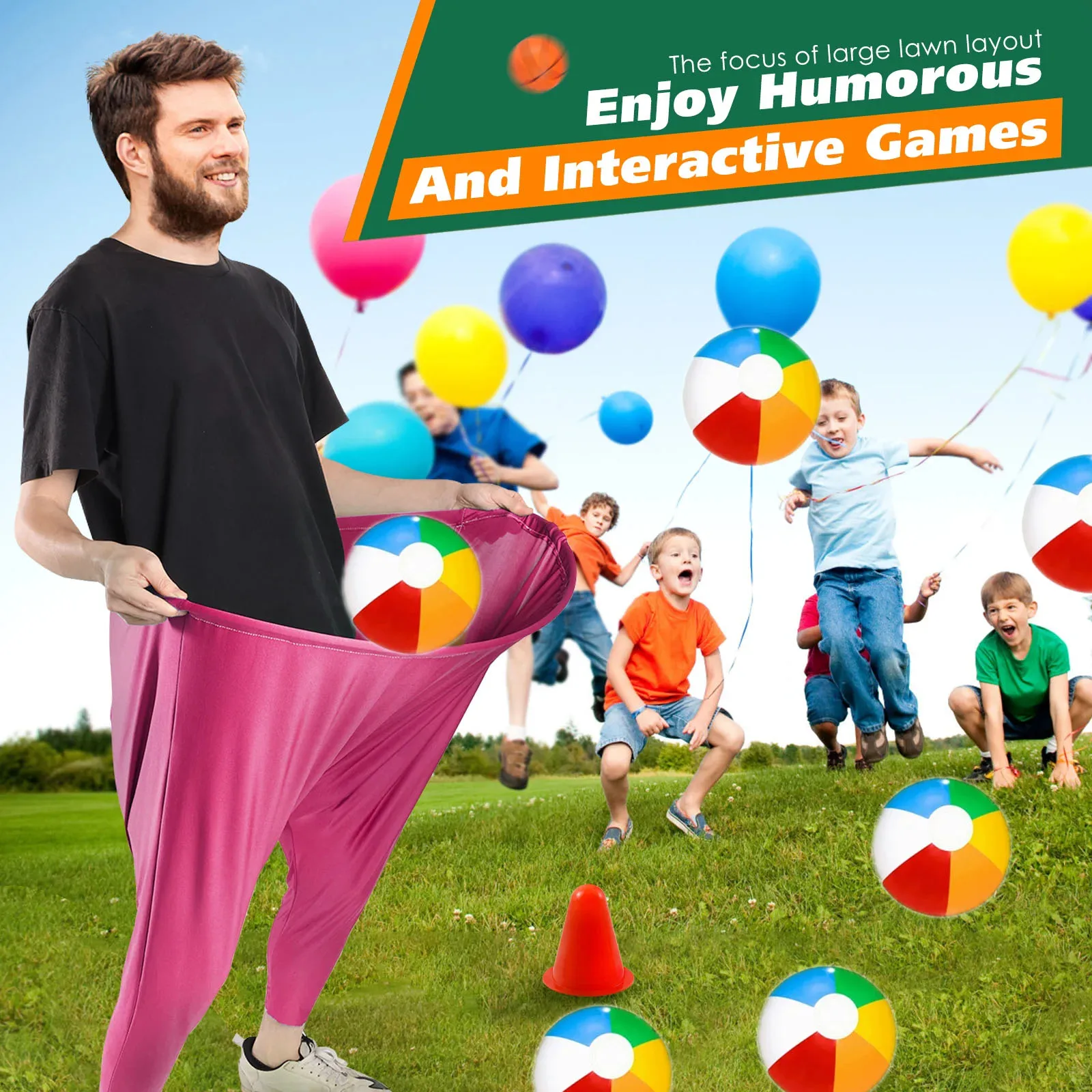 Conjunto de jogo de calças da vovó, bolas de quintal, esportes ao ar livre, jogos de equipe, diversão, festa de família, jogo para campo de arremesso, adereços de jogo, brinquedo elástico