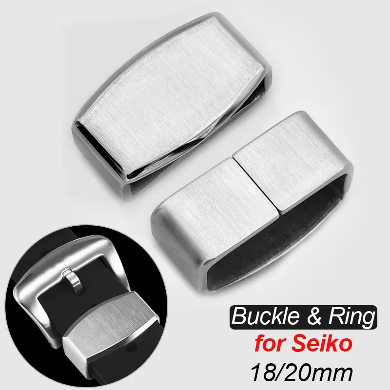 Stainless Steel Ring Buckle for Seiko Watch Pin Clasp Locker for Water Ghost Abalone Canned 007 Loop Keeper 18 20mm Strap Clasps