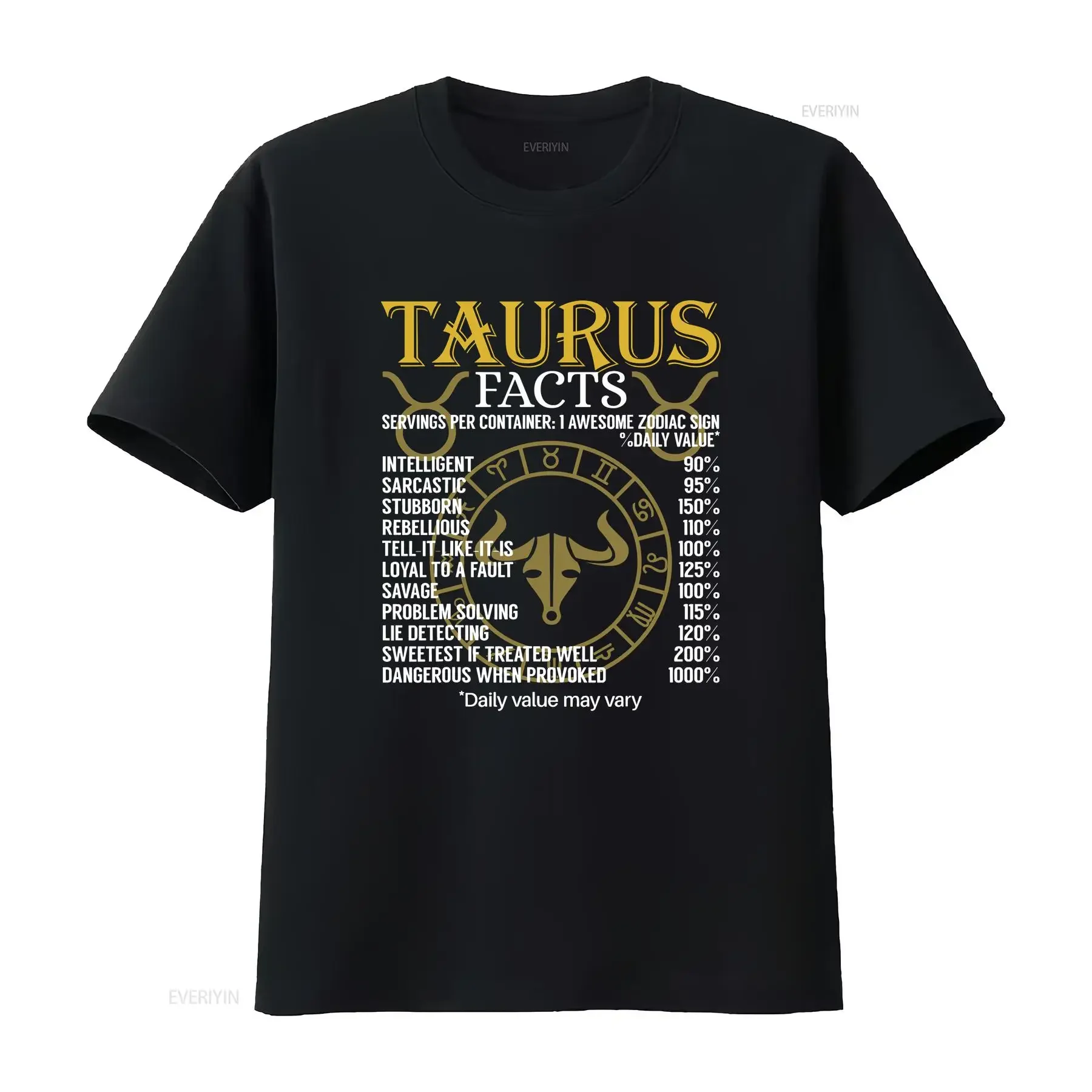 NEW LIMITED Taurus Facts Zodiac Sign T Shirt vintage Washed Soft Versatile streetwear designer clothes Top For Everyday Wear