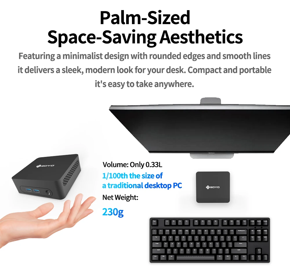 SOYO Mini PC Y5 Intel Core i3 4th Gen Processor 8GB RAM 128GB SSD